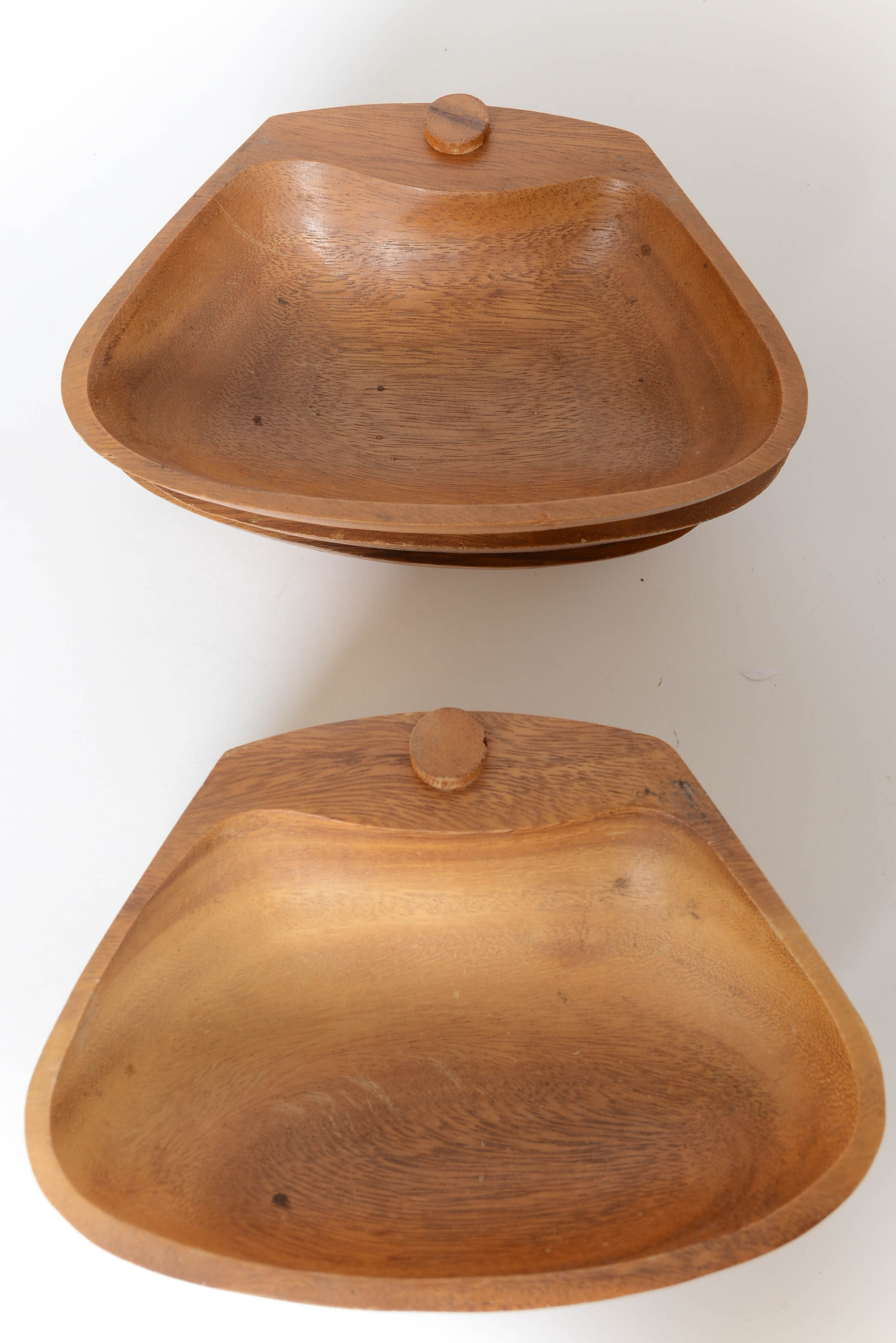 Vintage Hand Carved Serving Bowl Set