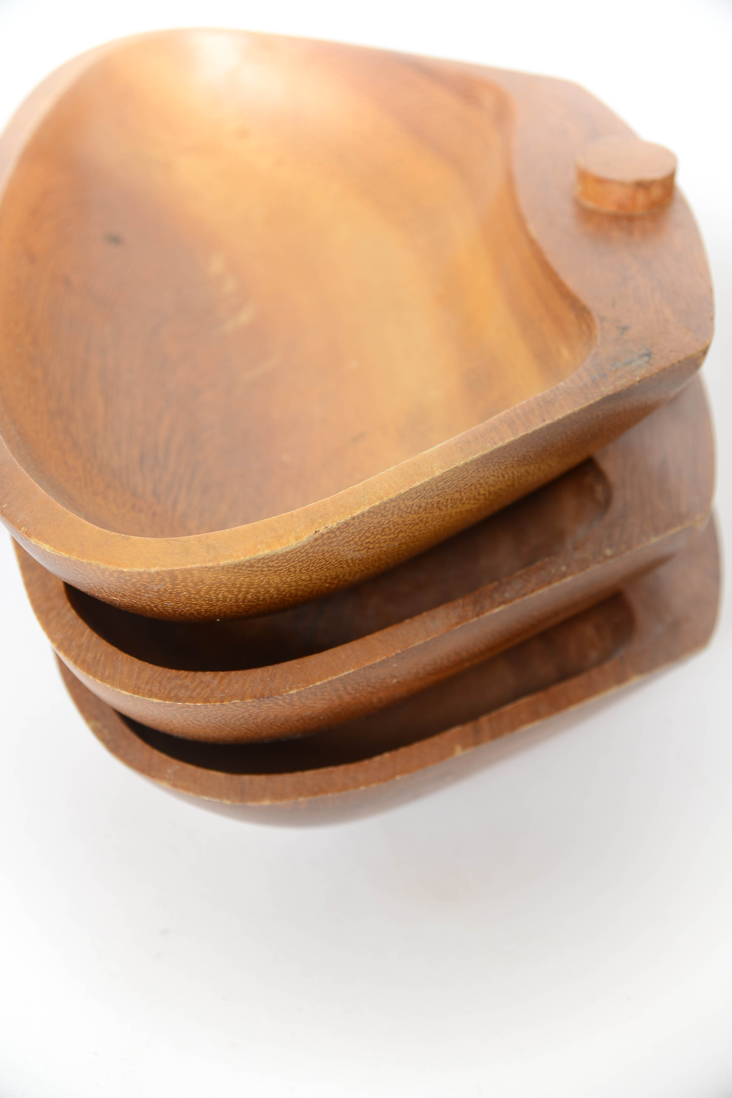 Vintage Hand Carved Serving Bowl Set