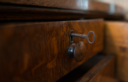 Antique American Empire Tiger Oak Buffet