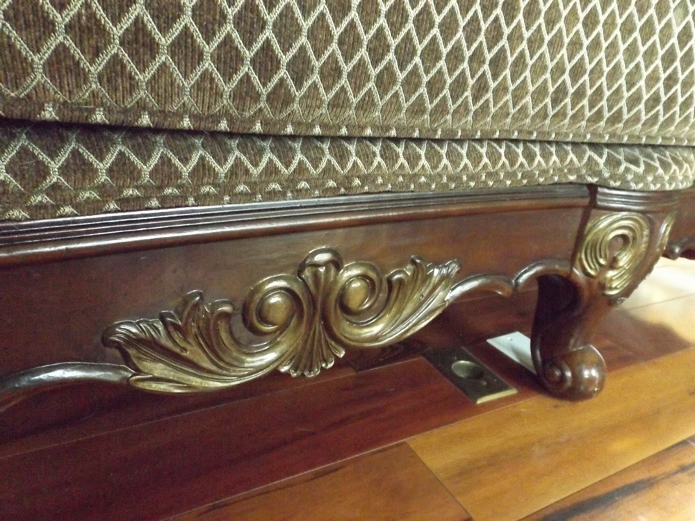 French Provincial Style Love Seat With Coordinated Pillows