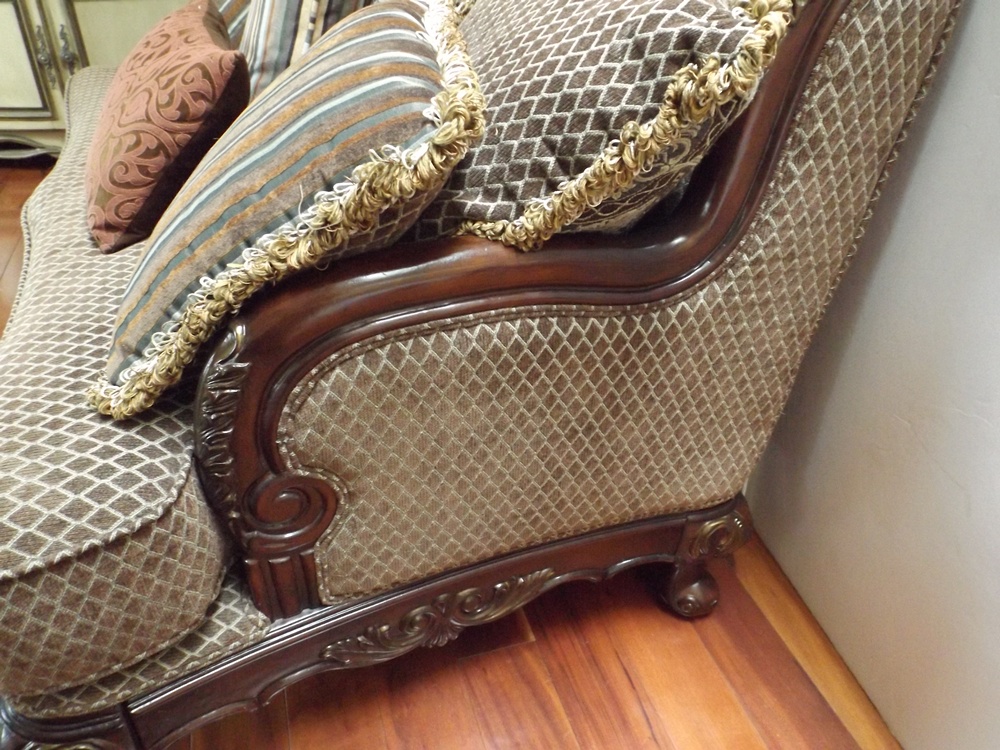 French Provincial Style Love Seat With Coordinated Pillows