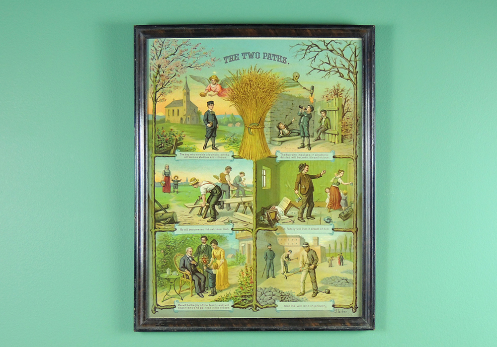 Fridolin Leiber Print Titled "Two Paths"