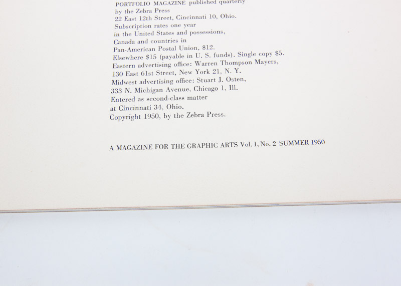 Portfolio Magazine 1950 Vol. 1 No. 2 and 1951 Annual of the Graphic Arts