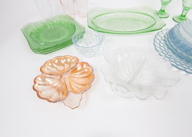Eleven Piece Depression Glass Collection