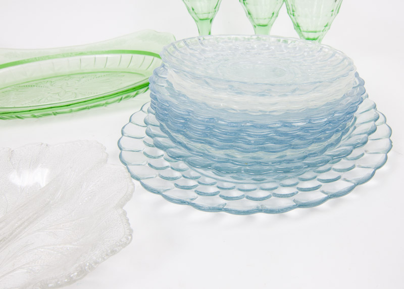 Eleven Piece Depression Glass Collection