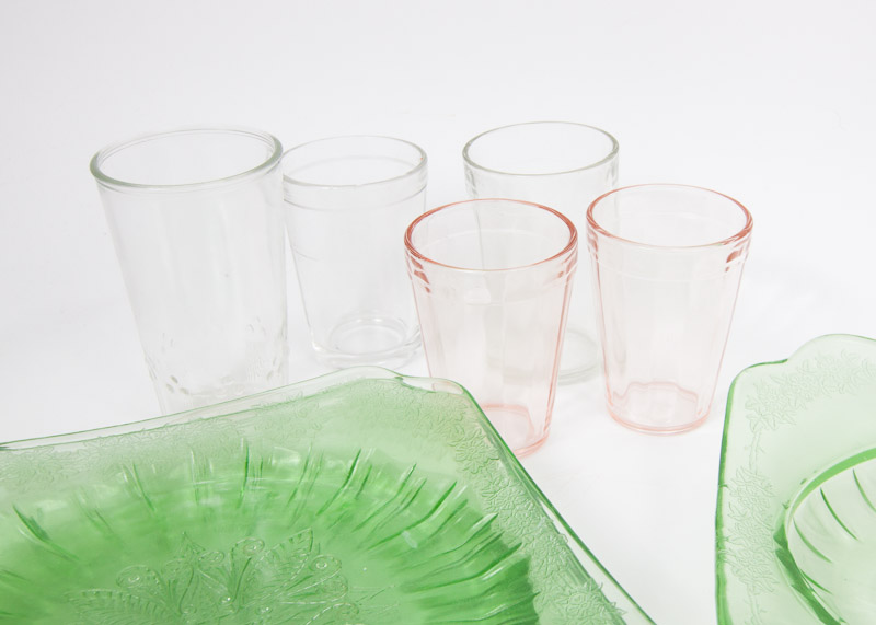 Eleven Piece Depression Glass Collection