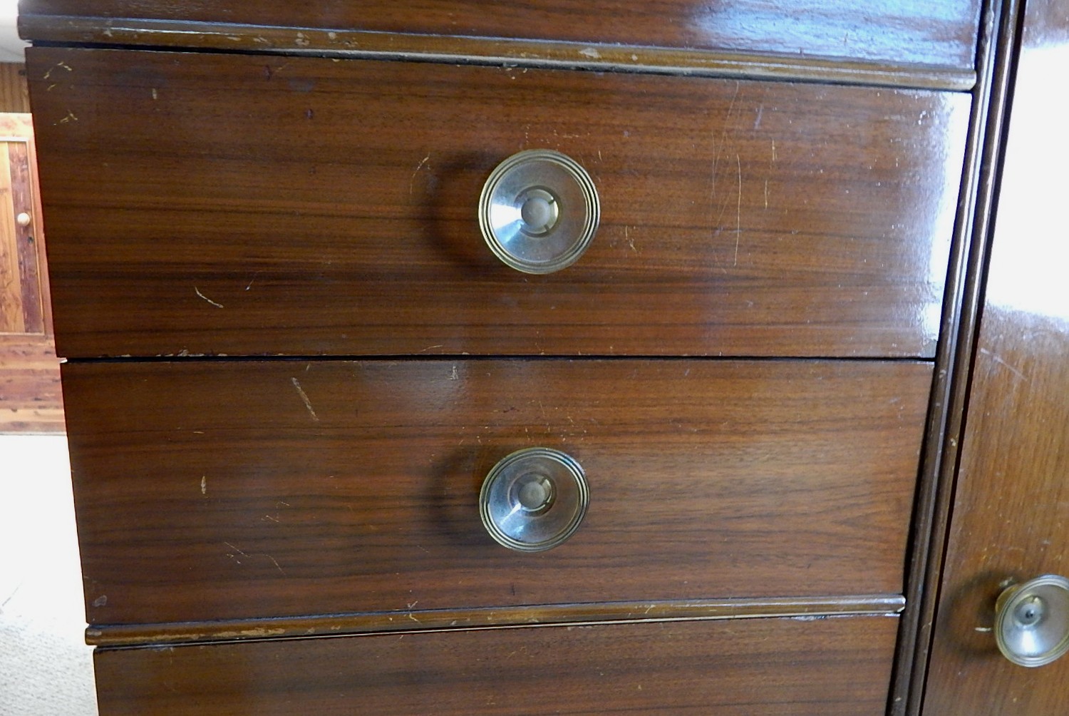 Vintage Art Deco Mahogany Chifferobe Armoire