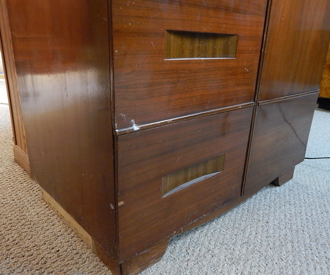 Vintage Art Deco Mahogany Chifferobe Armoire