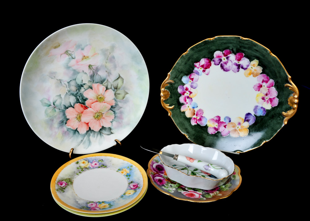 Collection of Vintage Floral Porcelain Serving Ware