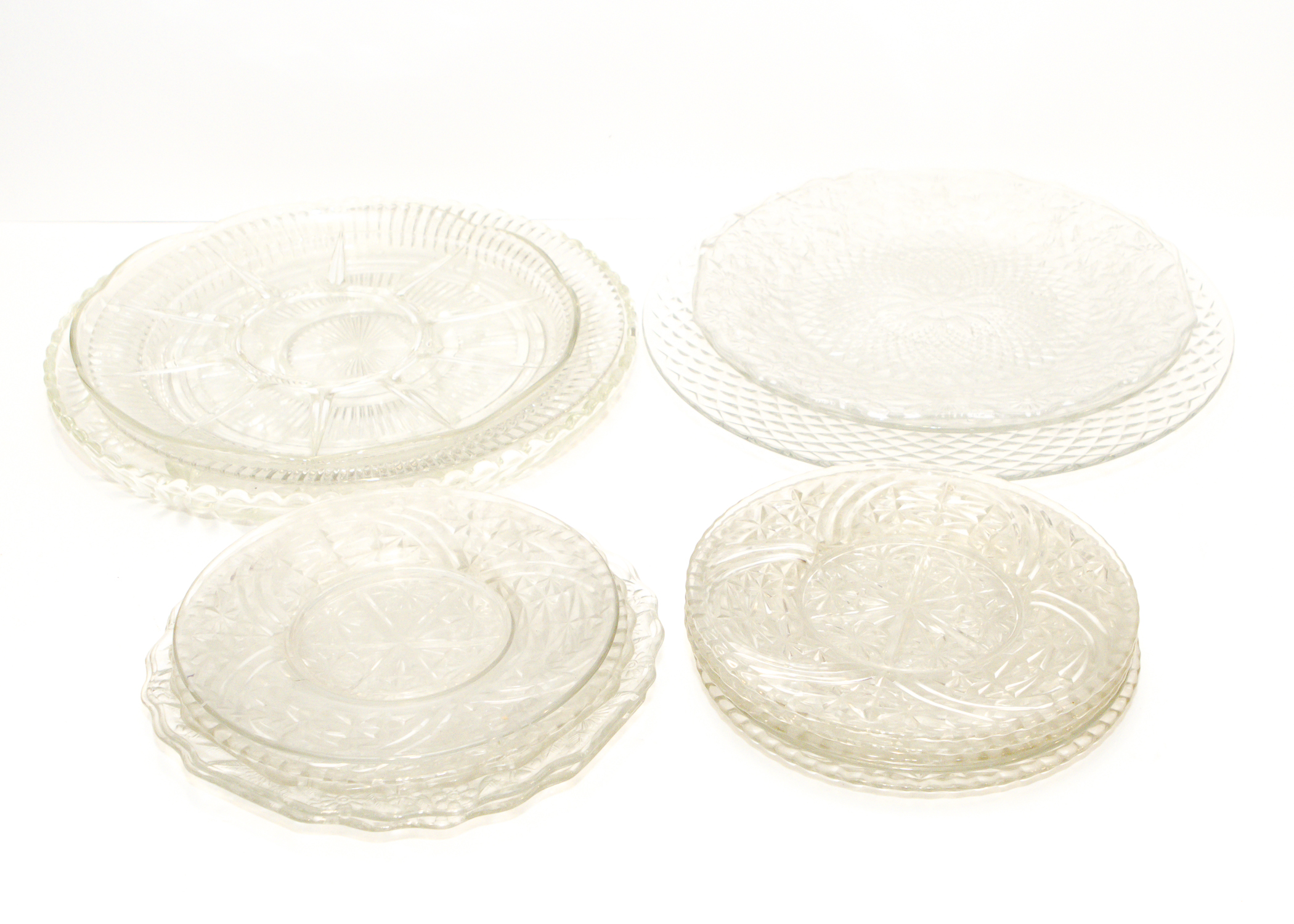 Collection of Vintage Cut Glass Plates