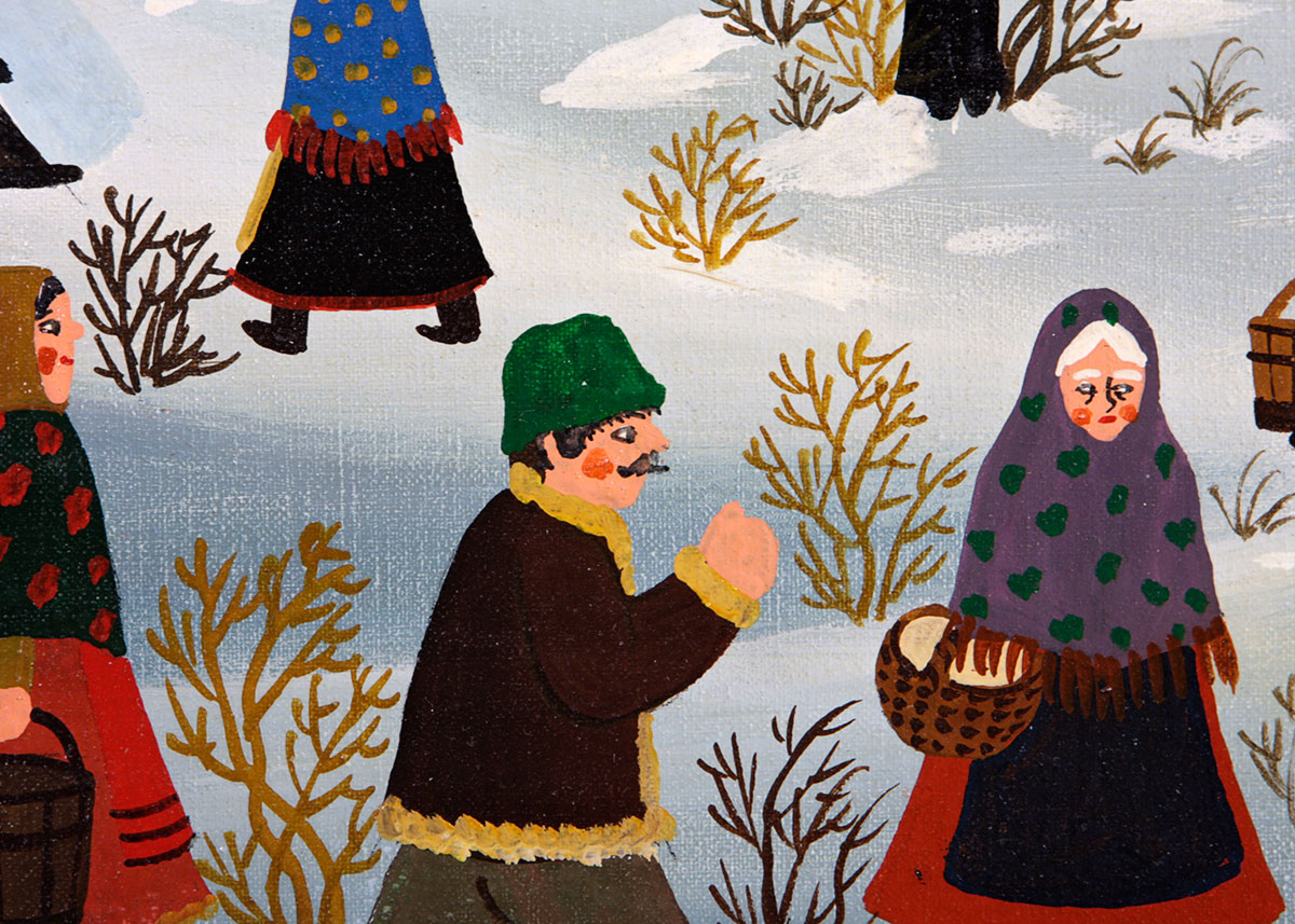 Oil on Canvas Winter Scene by Kowalski