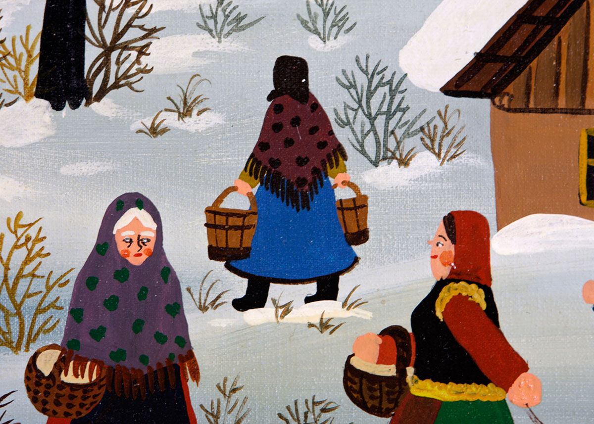 Oil on Canvas Winter Scene by Kowalski