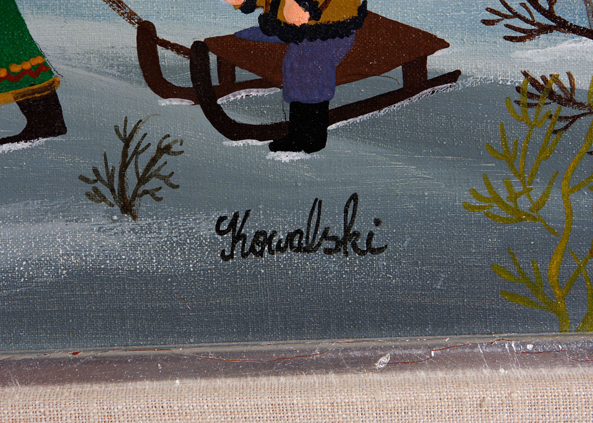 Oil on Canvas Winter Scene by Kowalski