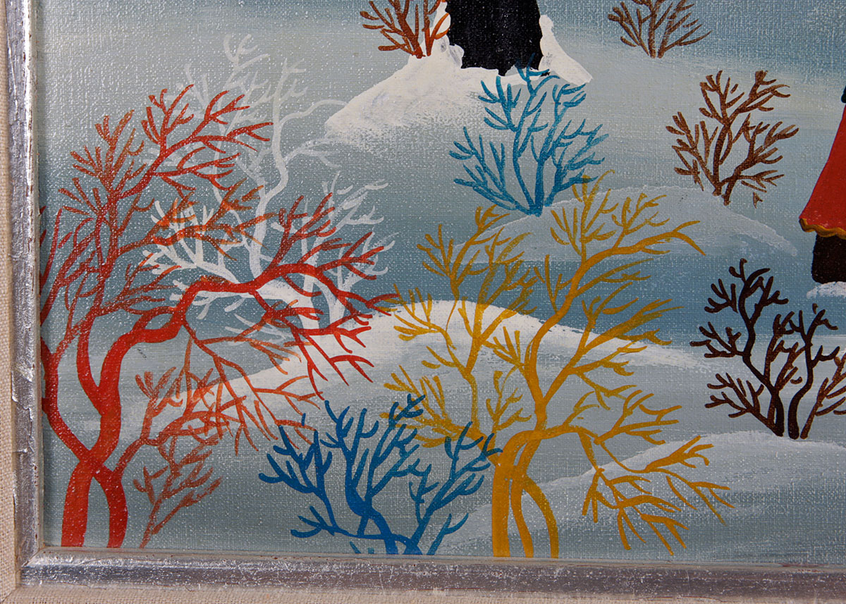 Oil on Canvas Winter Scene by Kowalski