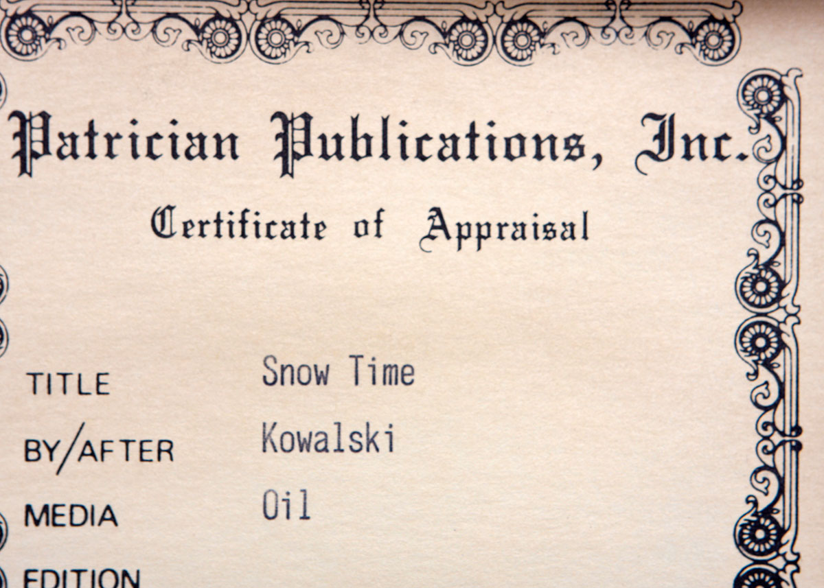 Oil on Canvas Winter Scene by Kowalski