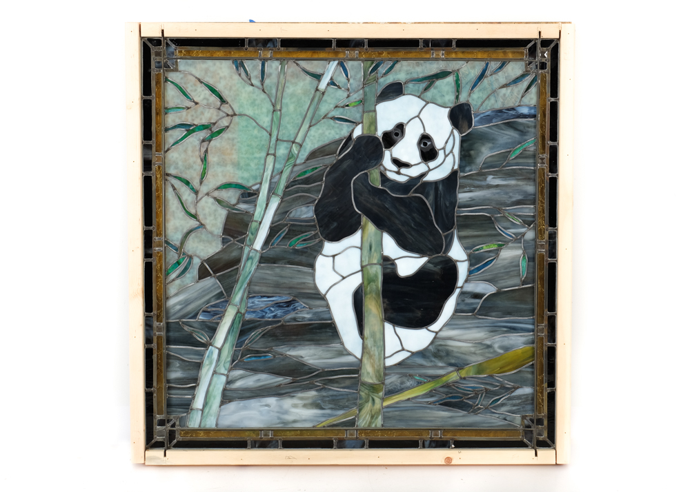 Stained Glass Panda Window