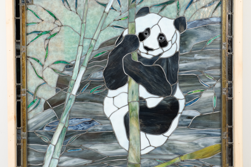 Stained Glass Panda Window