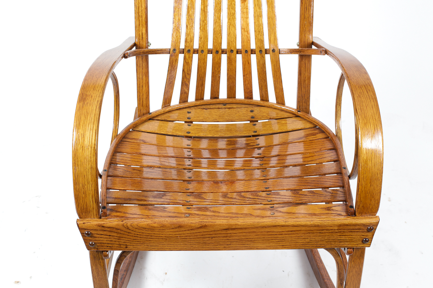 Oak Amish Style Bentwood Rocking Chair