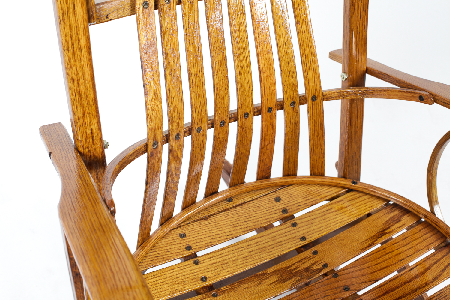 Oak Amish Style Bentwood Rocking Chair