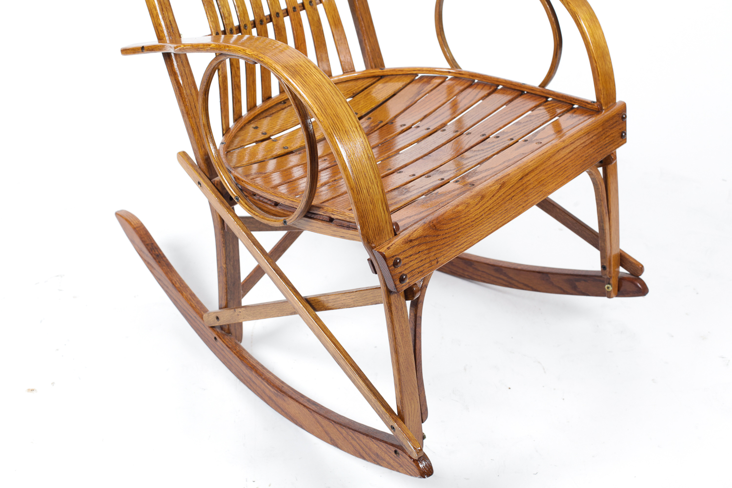 Oak Amish Style Bentwood Rocking Chair