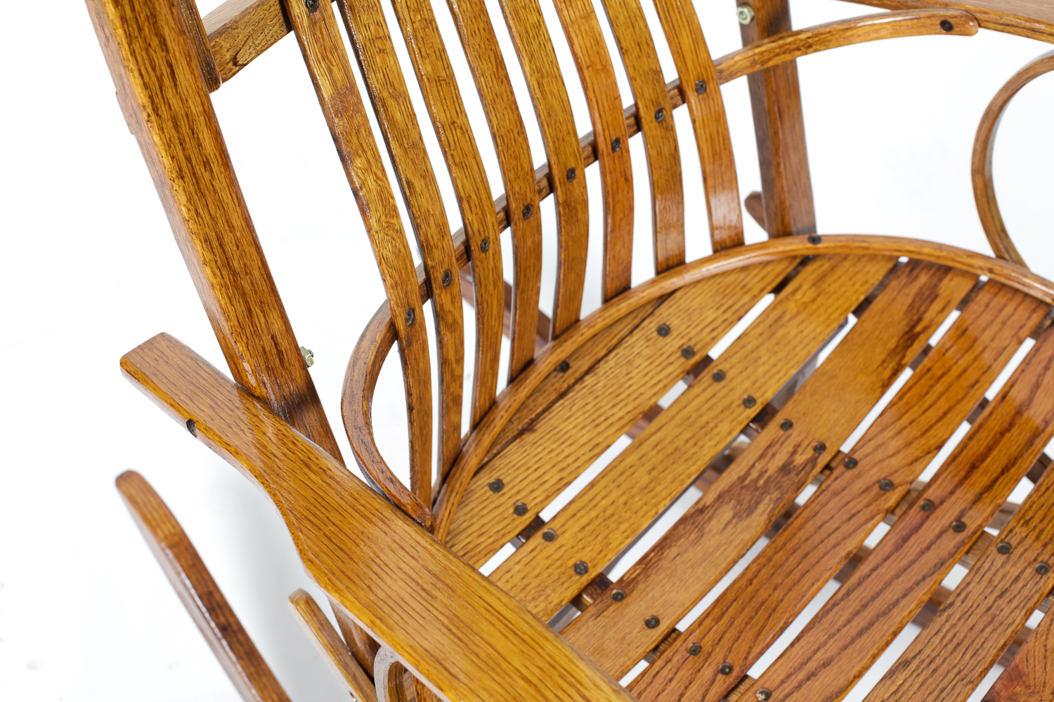 Oak Amish Style Bentwood Rocking Chair
