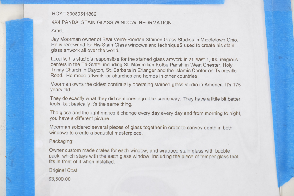 Stained Glass Panda Window