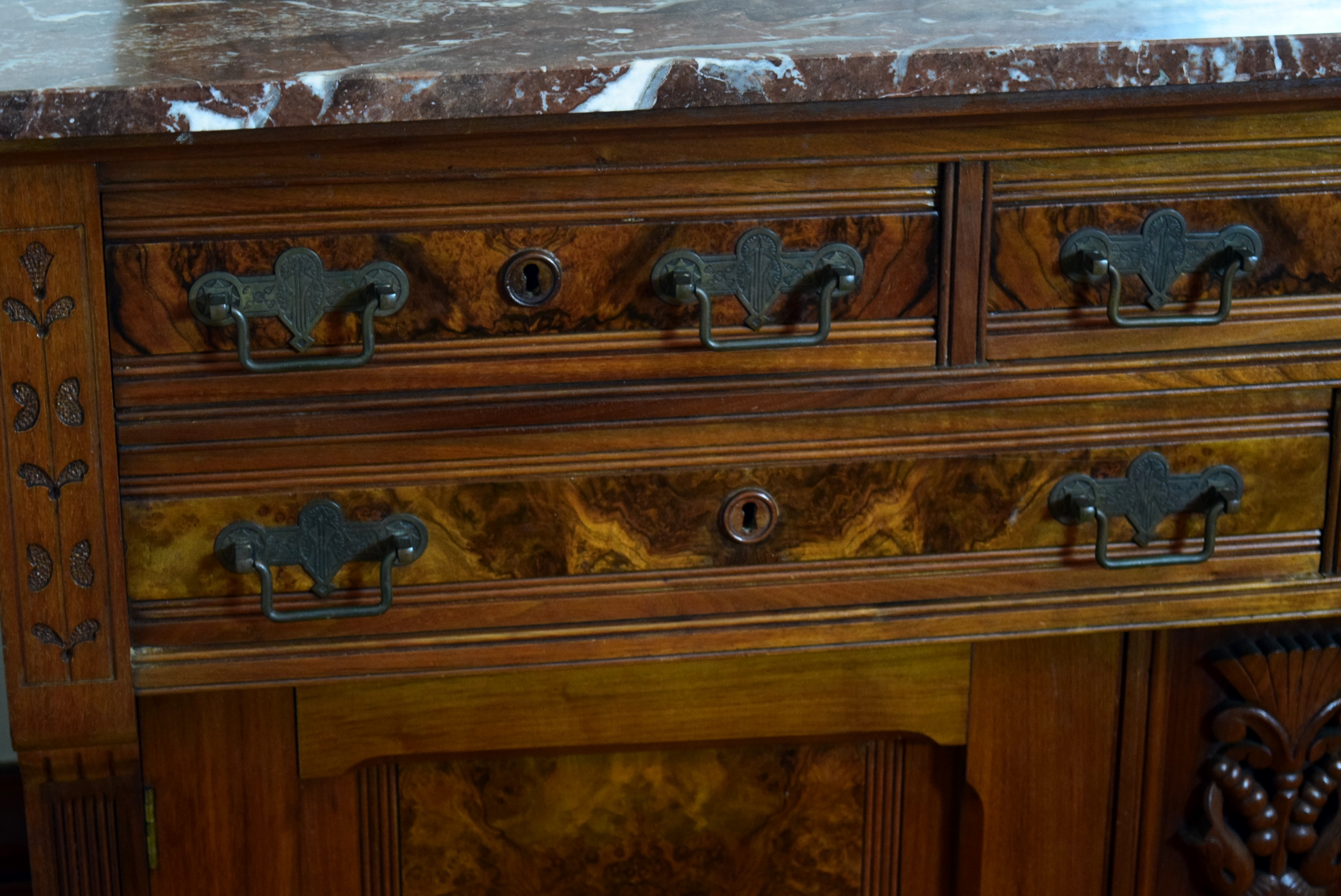 Renaissance Revival Marble Top Server