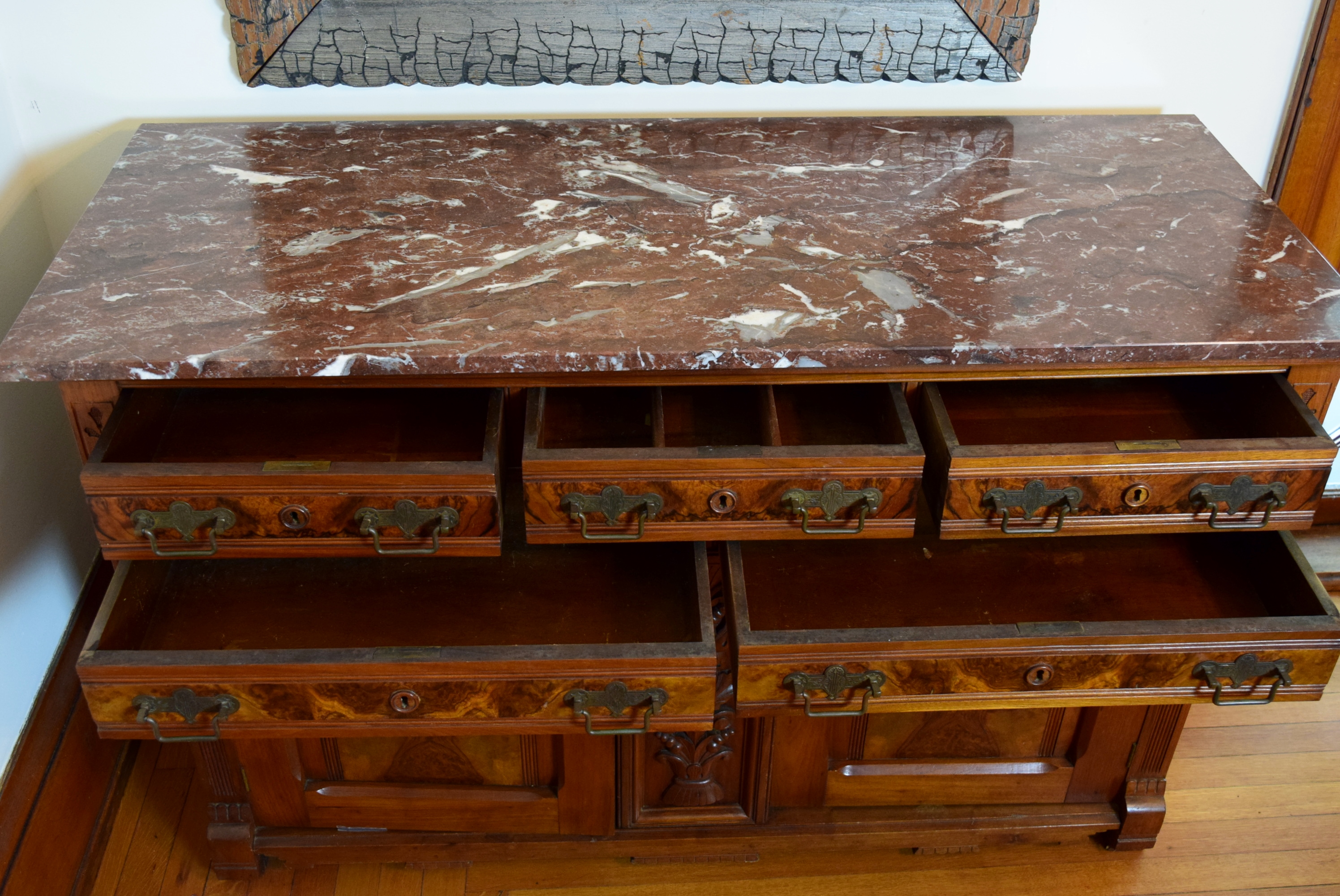 Renaissance Revival Marble Top Server