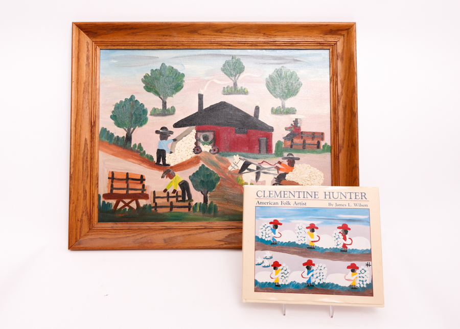 Original Signed Oil Painting by Clementine Hunter and Book