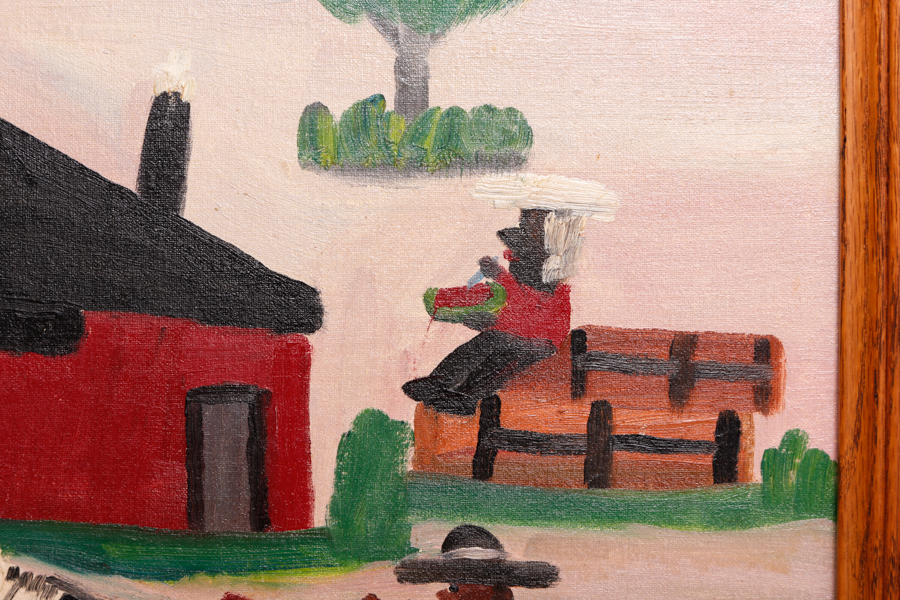 Original Signed Oil Painting by Clementine Hunter and Book