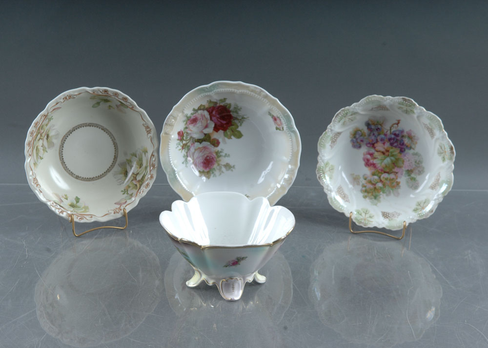 Unmarked Vintage Bowls with Floral Accents