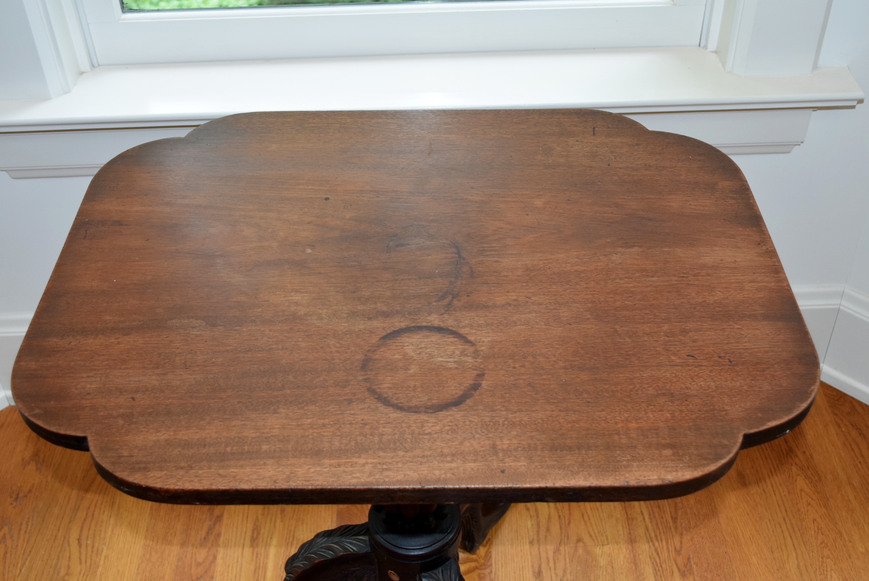 Three Legged Pedestal Tilt Top Table