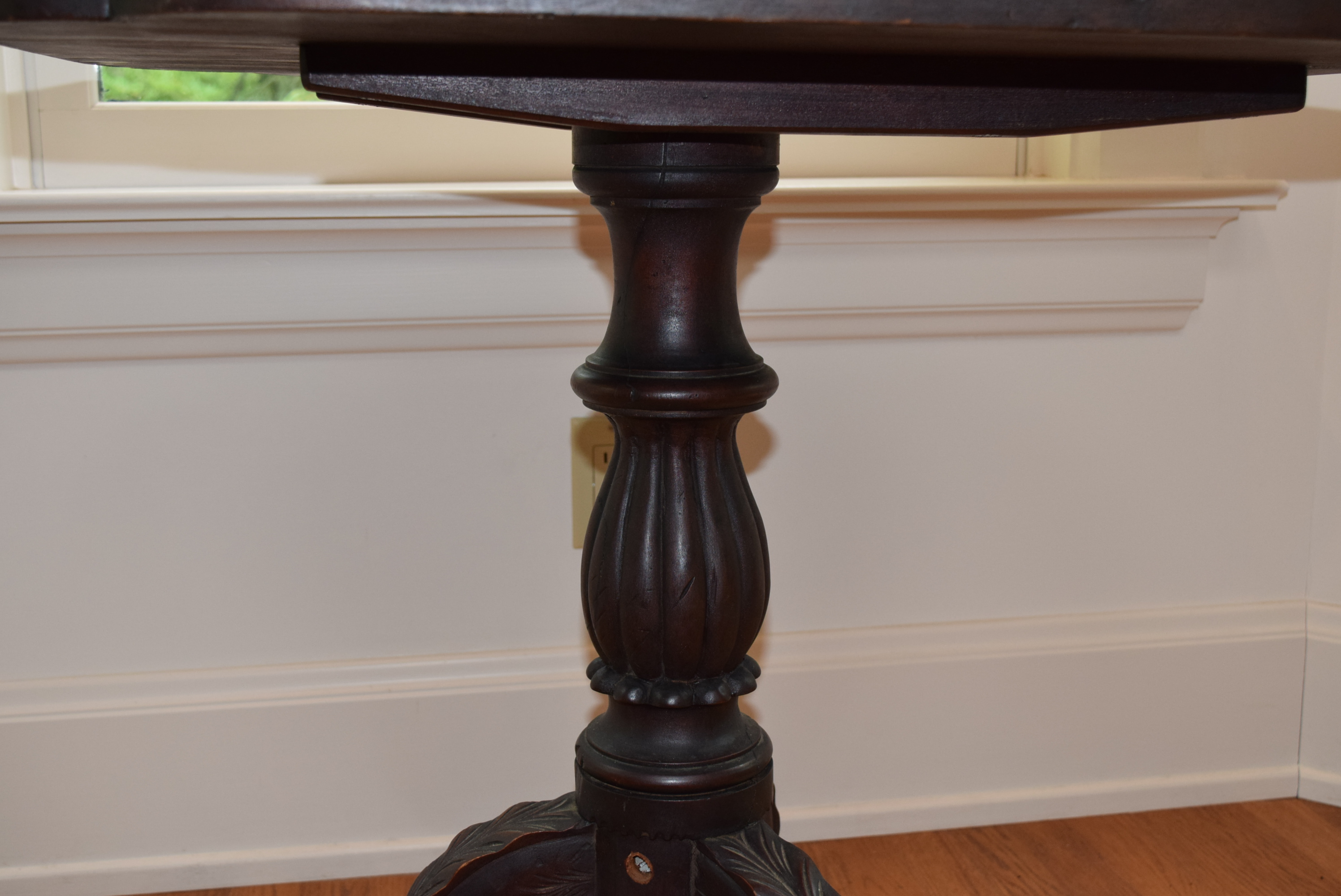 Three Legged Pedestal Tilt Top Table