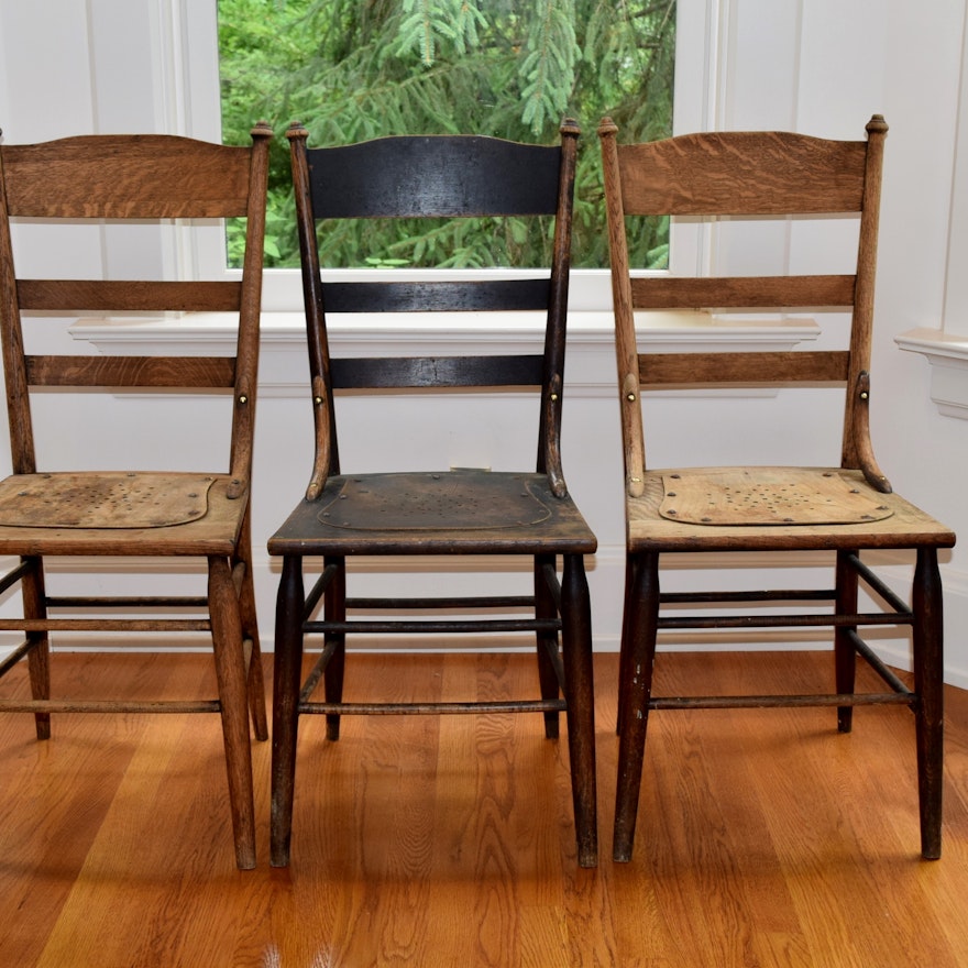 Antique Oak Kitchen Chairs