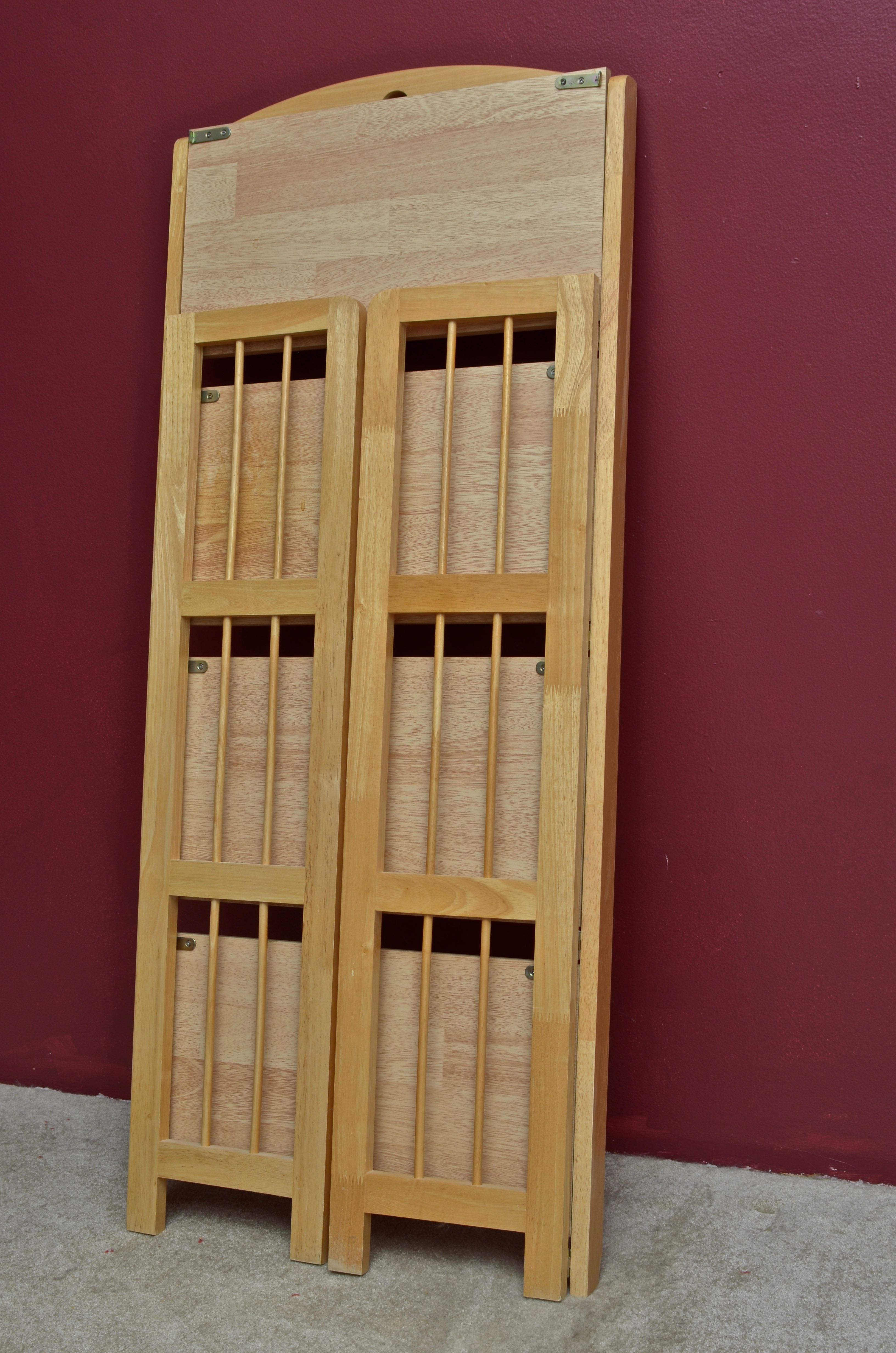 Three Tier Folding Wood Shelf Unit