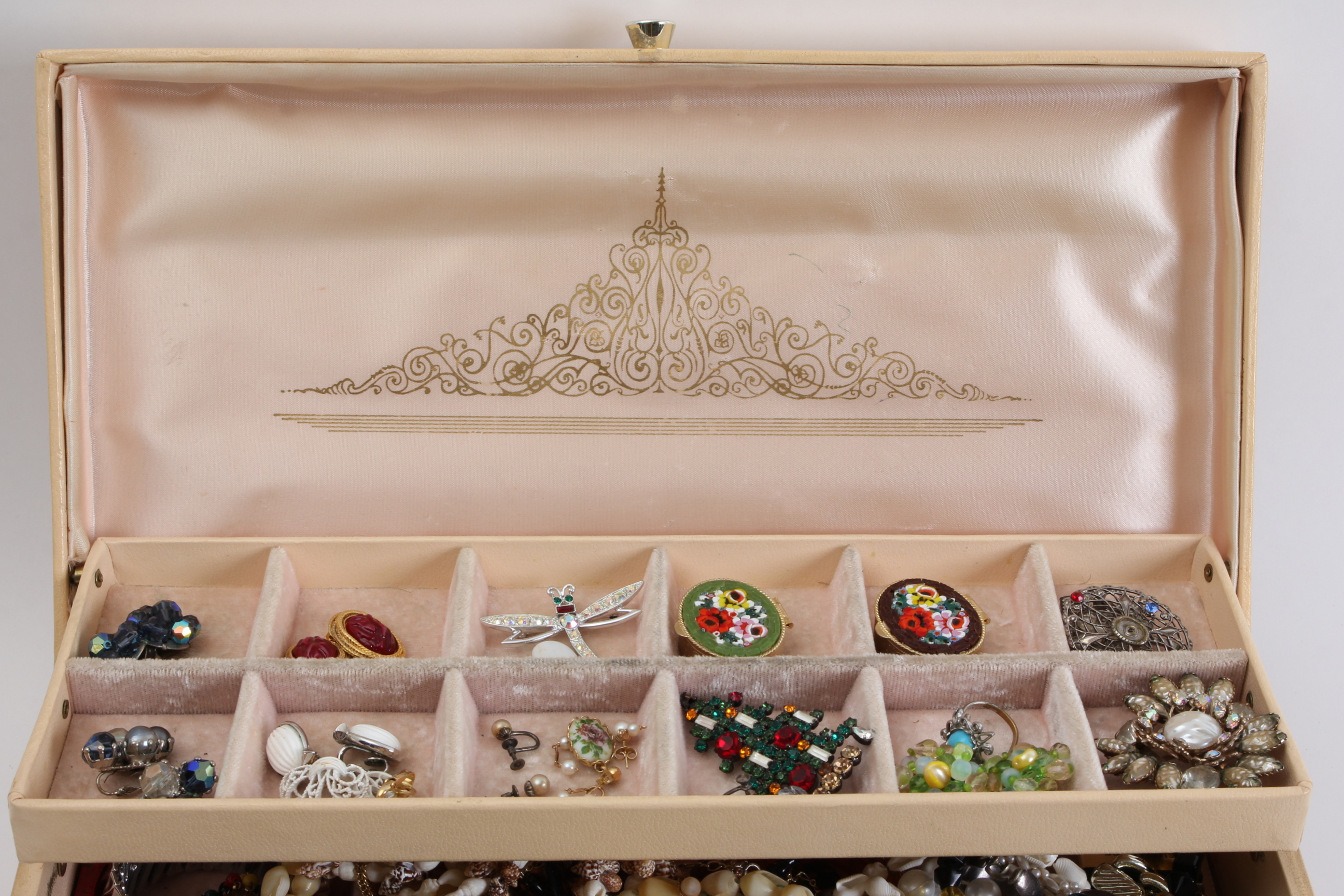 Two Jewelry Boxes with Costume Jewelry