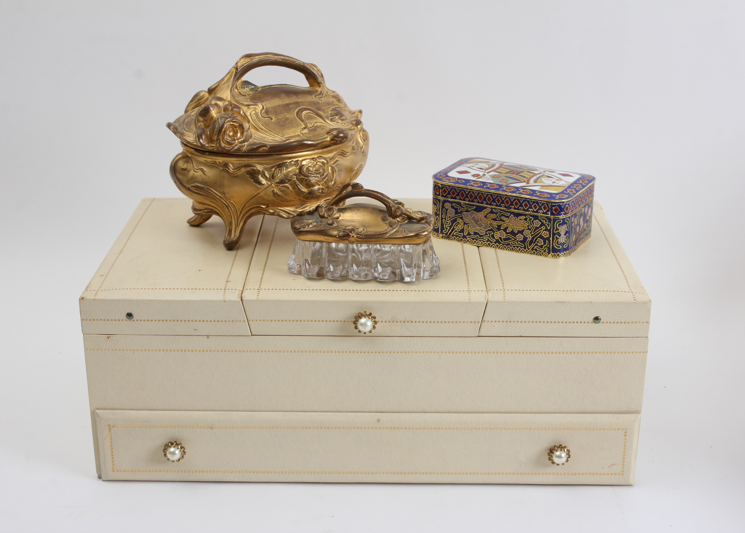Four Jewelry Boxes with Costume Jewelry