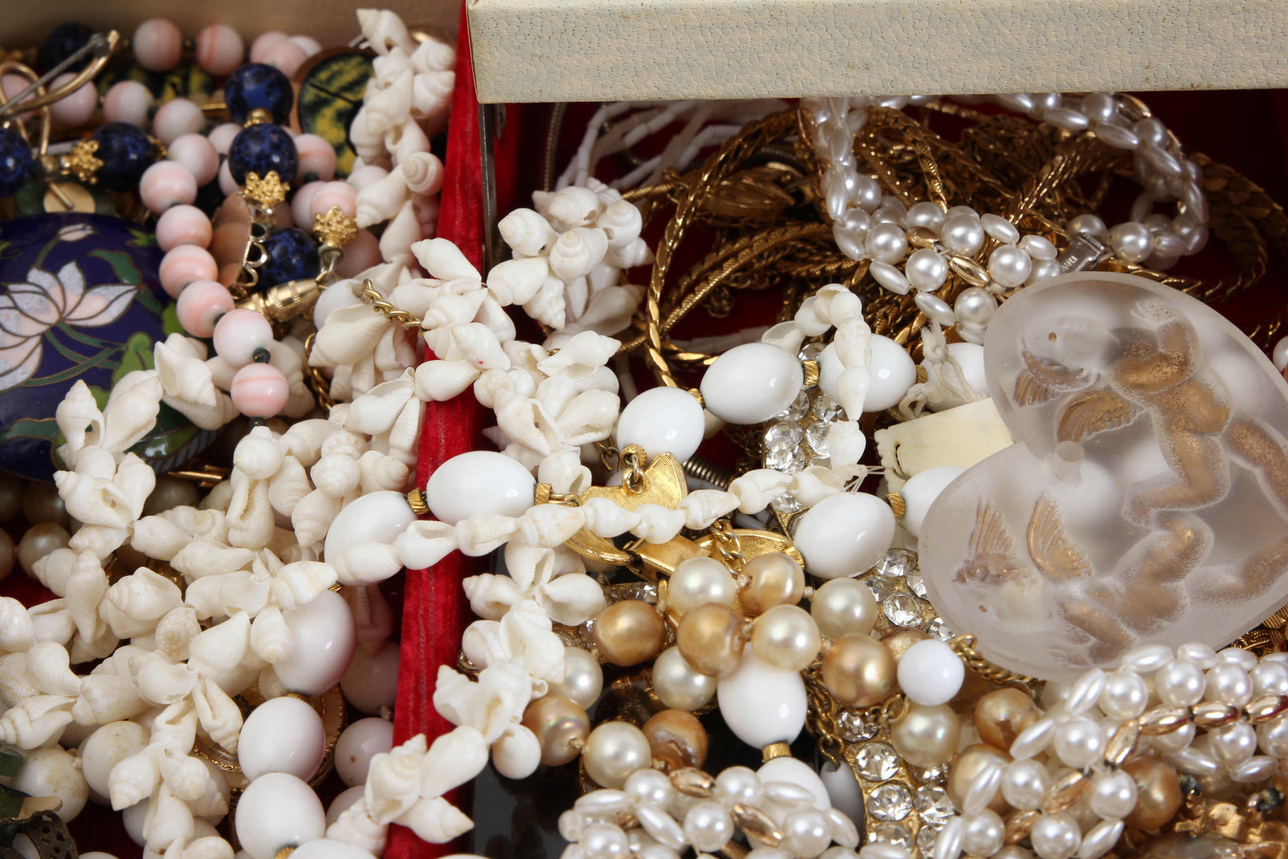 Four Jewelry Boxes with Costume Jewelry