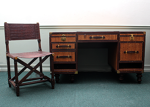 Stiles Brothers Steamer Desk and Chair Set