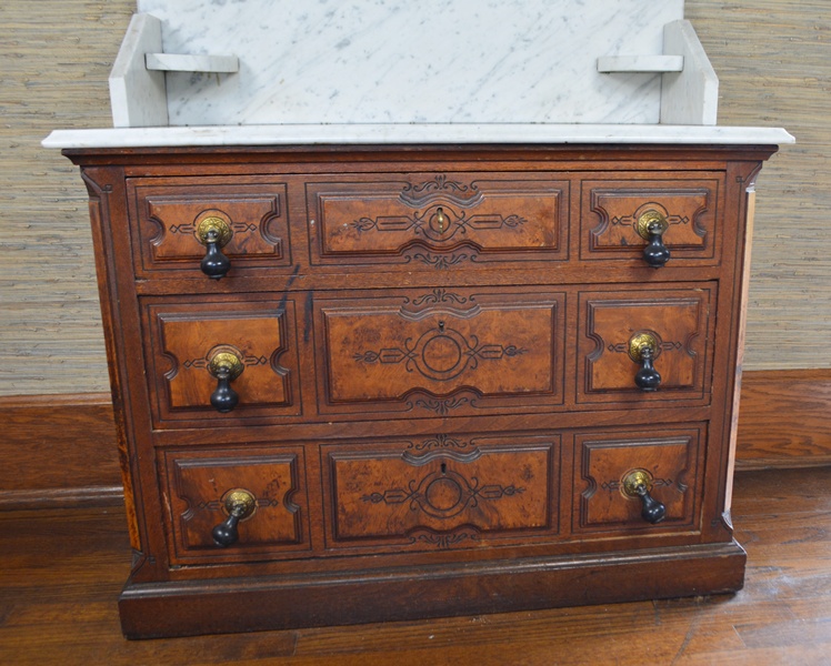 Late 1800s Victorian Marble Wash Stand