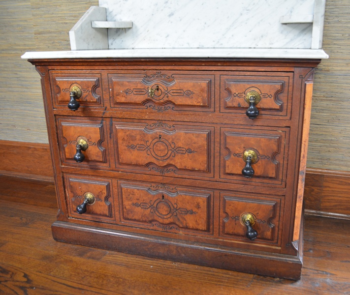 Late 1800s Victorian Marble Wash Stand