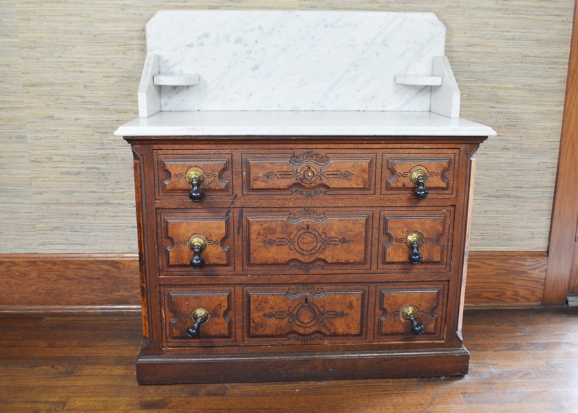 Late 1800s Victorian Marble Wash Stand