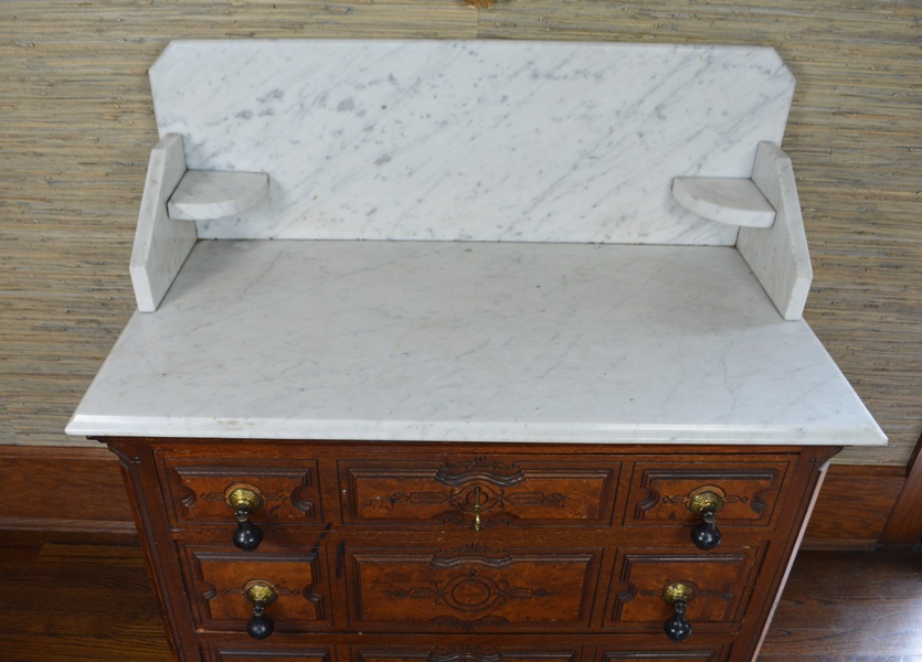 Late 1800s Victorian Marble Wash Stand