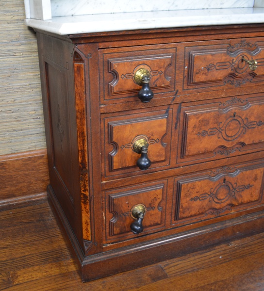 Late 1800s Victorian Marble Wash Stand