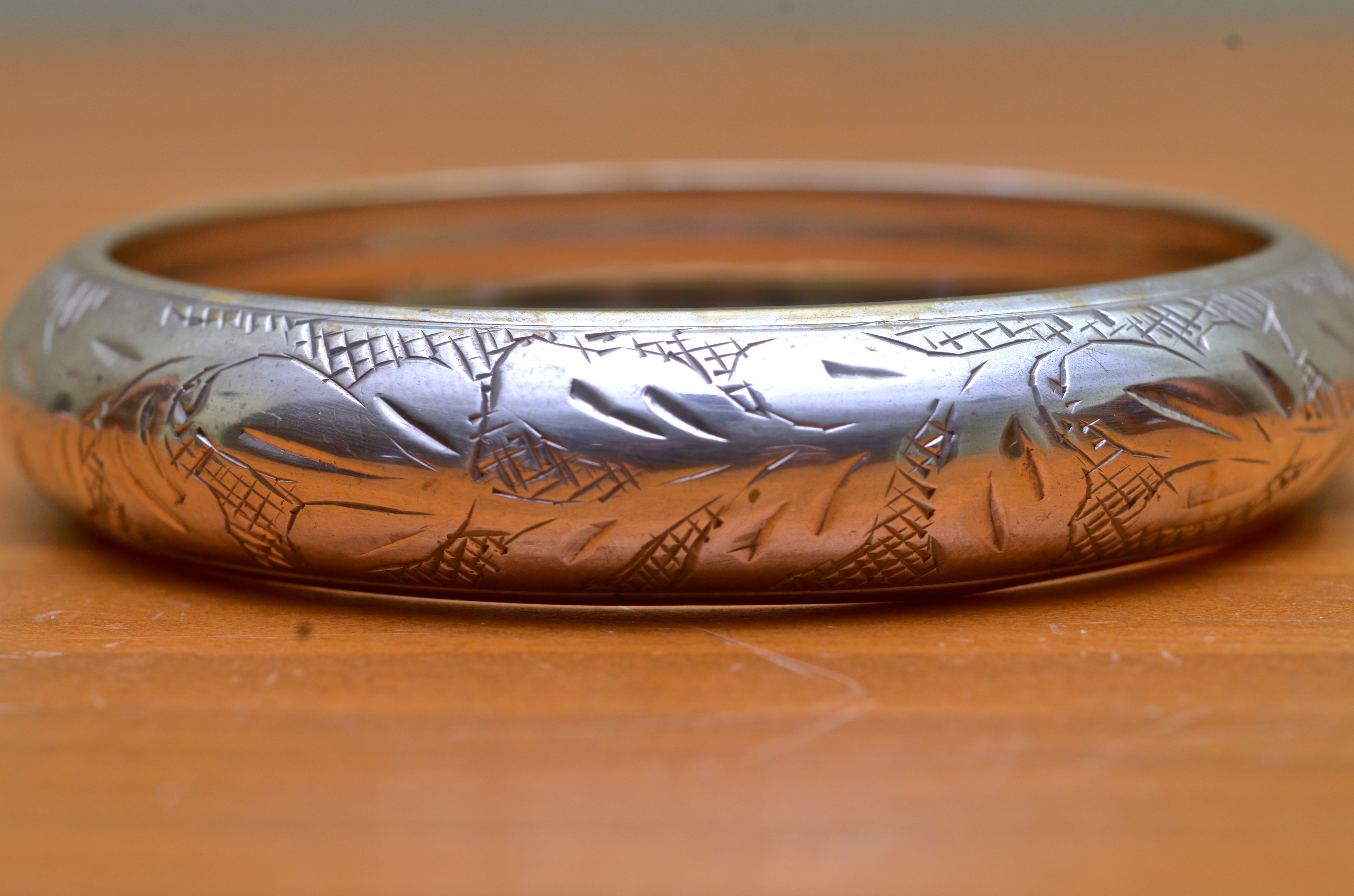 Pair of Silver Plate Bangle Bracelets