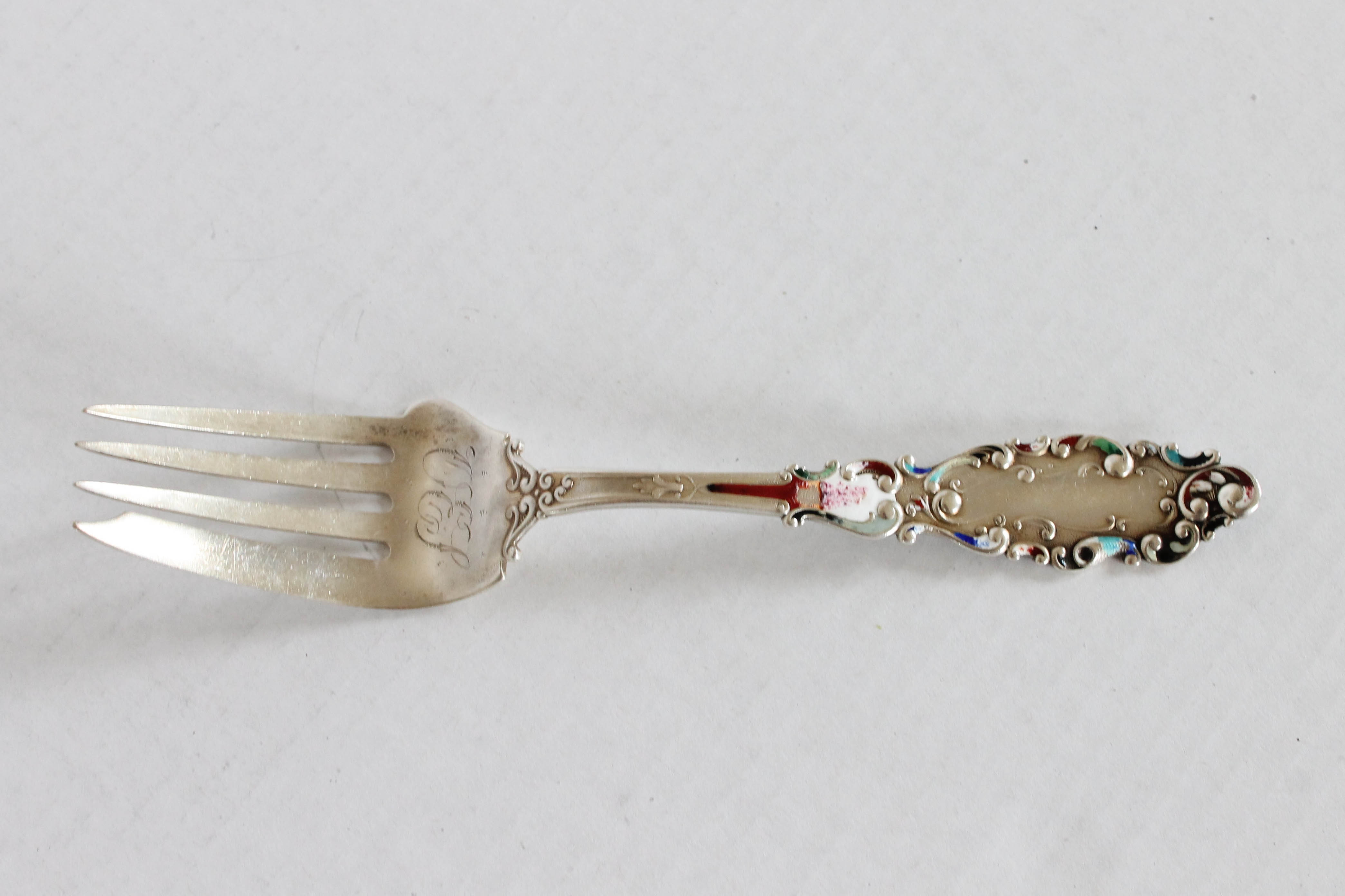Collection of Enamel Filled Flatware