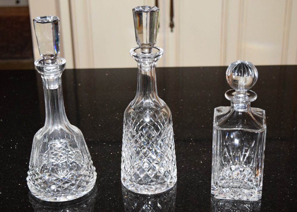 Crystal Decanters with Stoppers, Including Marquis by Waterford