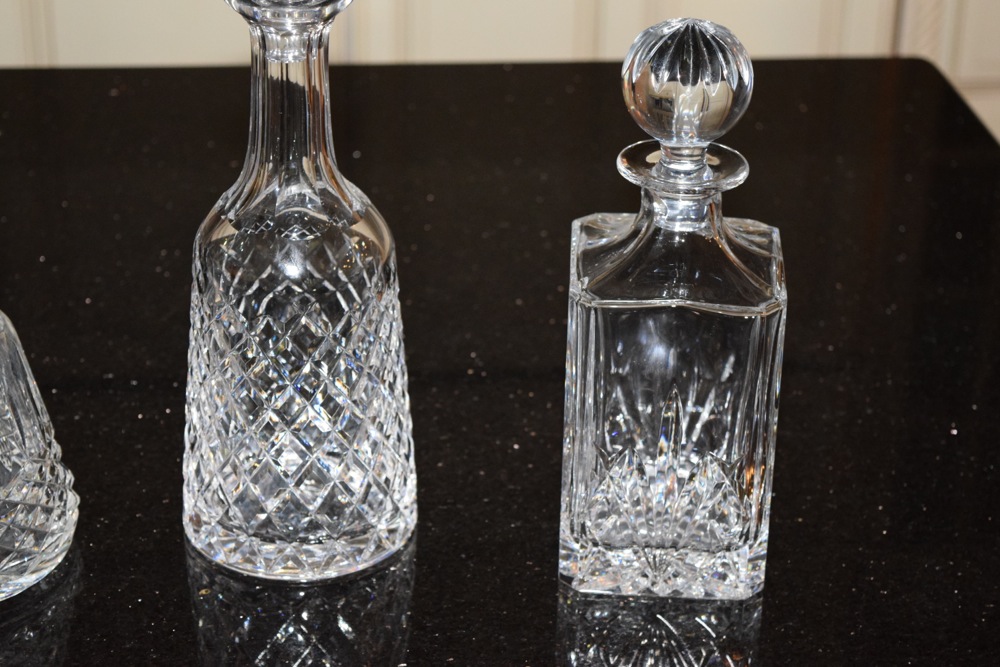 Crystal Decanters with Stoppers, Including Marquis by Waterford