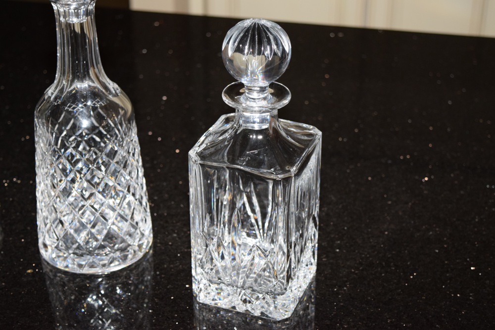 Crystal Decanters with Stoppers, Including Marquis by Waterford