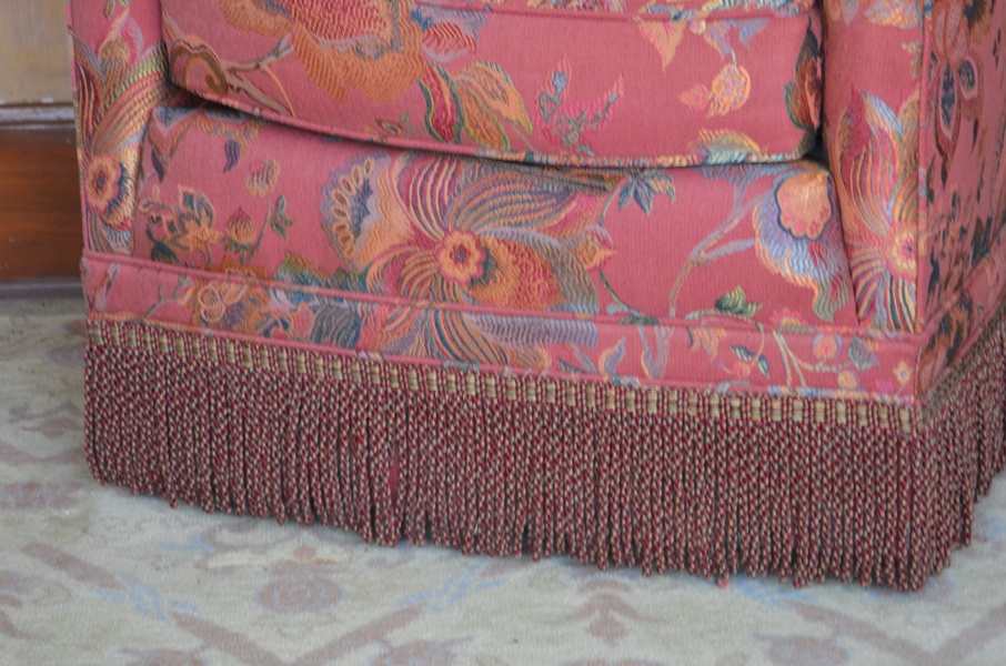 Ashley Manor Floral Brocade Club Chair with Fringe